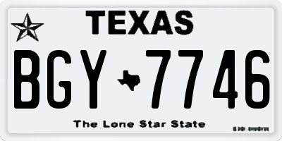 TX license plate BGY7746