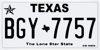 TX license plate BGY7757