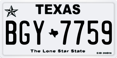 TX license plate BGY7759