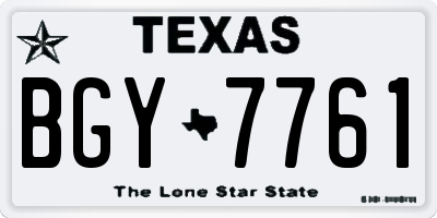 TX license plate BGY7761