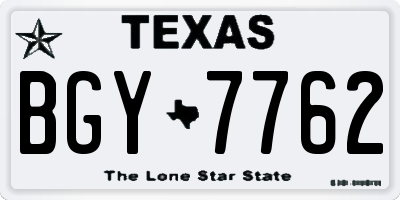 TX license plate BGY7762