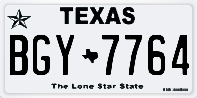 TX license plate BGY7764