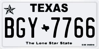 TX license plate BGY7766