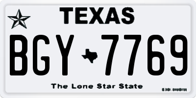 TX license plate BGY7769