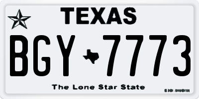 TX license plate BGY7773