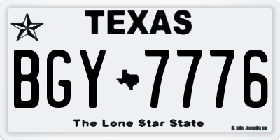 TX license plate BGY7776