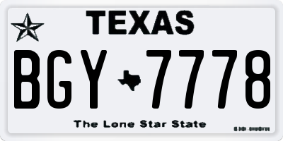 TX license plate BGY7778
