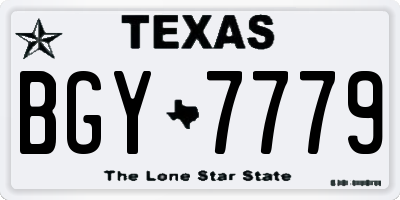TX license plate BGY7779