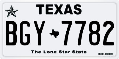 TX license plate BGY7782
