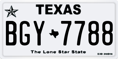 TX license plate BGY7788