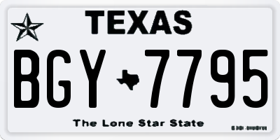 TX license plate BGY7795