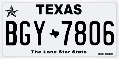 TX license plate BGY7806