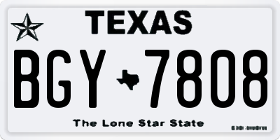 TX license plate BGY7808