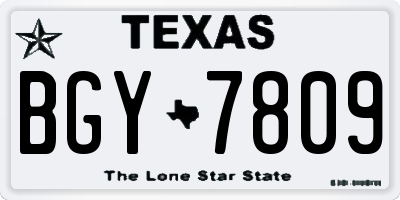TX license plate BGY7809