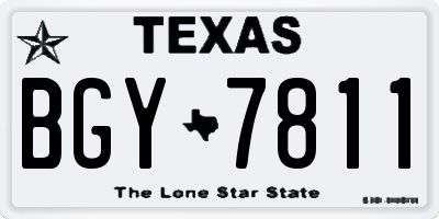 TX license plate BGY7811