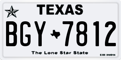 TX license plate BGY7812
