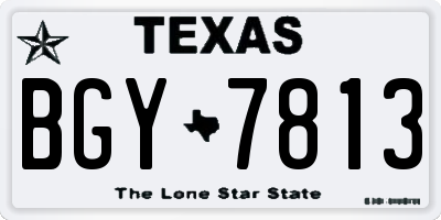 TX license plate BGY7813
