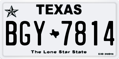 TX license plate BGY7814