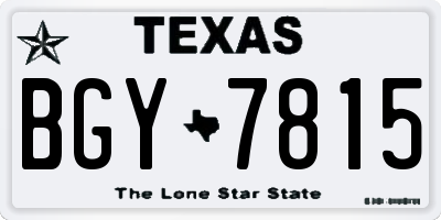 TX license plate BGY7815
