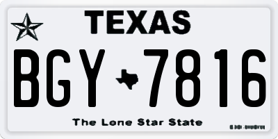 TX license plate BGY7816