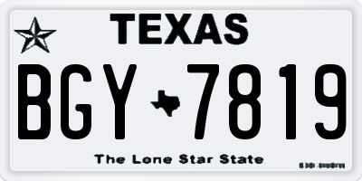 TX license plate BGY7819