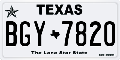 TX license plate BGY7820