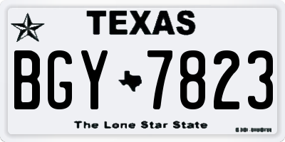 TX license plate BGY7823