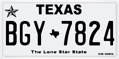 TX license plate BGY7824