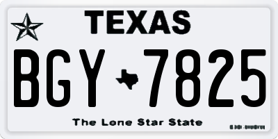 TX license plate BGY7825