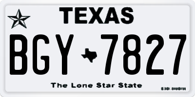 TX license plate BGY7827