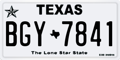 TX license plate BGY7841