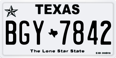 TX license plate BGY7842
