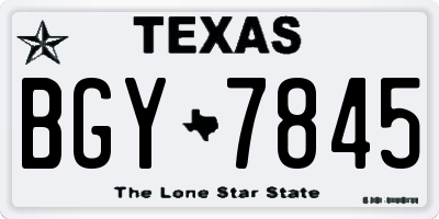TX license plate BGY7845