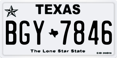 TX license plate BGY7846