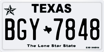 TX license plate BGY7848