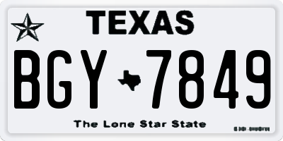 TX license plate BGY7849