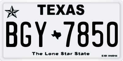 TX license plate BGY7850