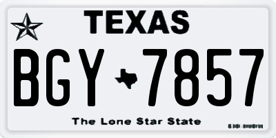 TX license plate BGY7857