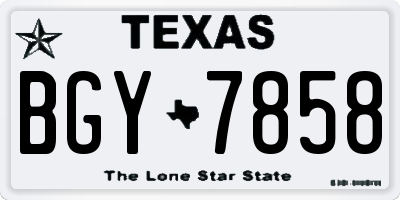TX license plate BGY7858