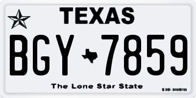 TX license plate BGY7859