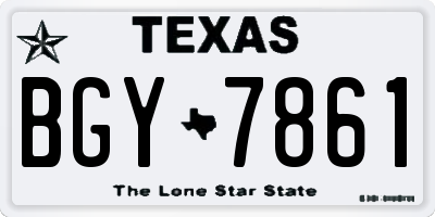 TX license plate BGY7861