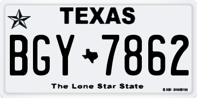TX license plate BGY7862