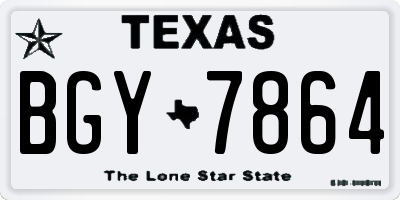 TX license plate BGY7864