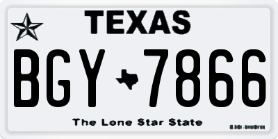 TX license plate BGY7866