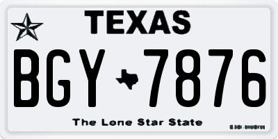 TX license plate BGY7876