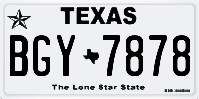 TX license plate BGY7878