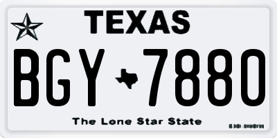 TX license plate BGY7880