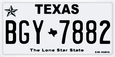 TX license plate BGY7882