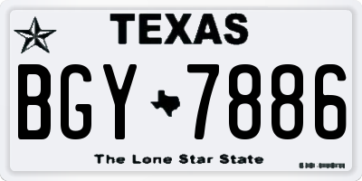 TX license plate BGY7886