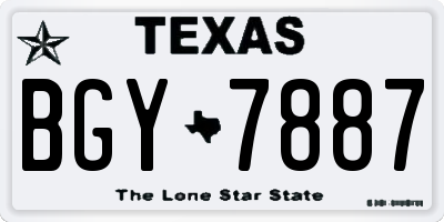 TX license plate BGY7887